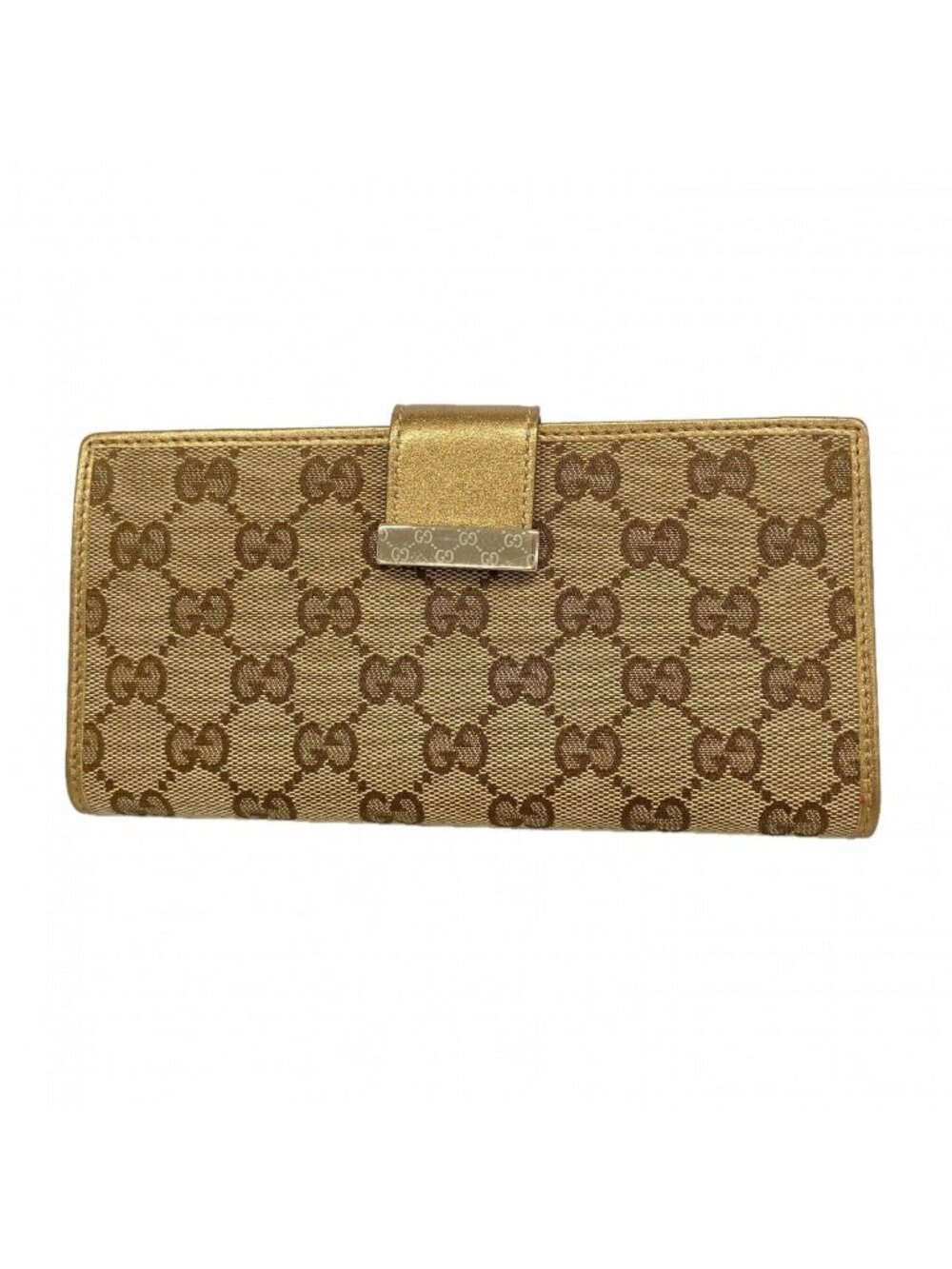 Gucci Wallet GG Canvas Brown Gold